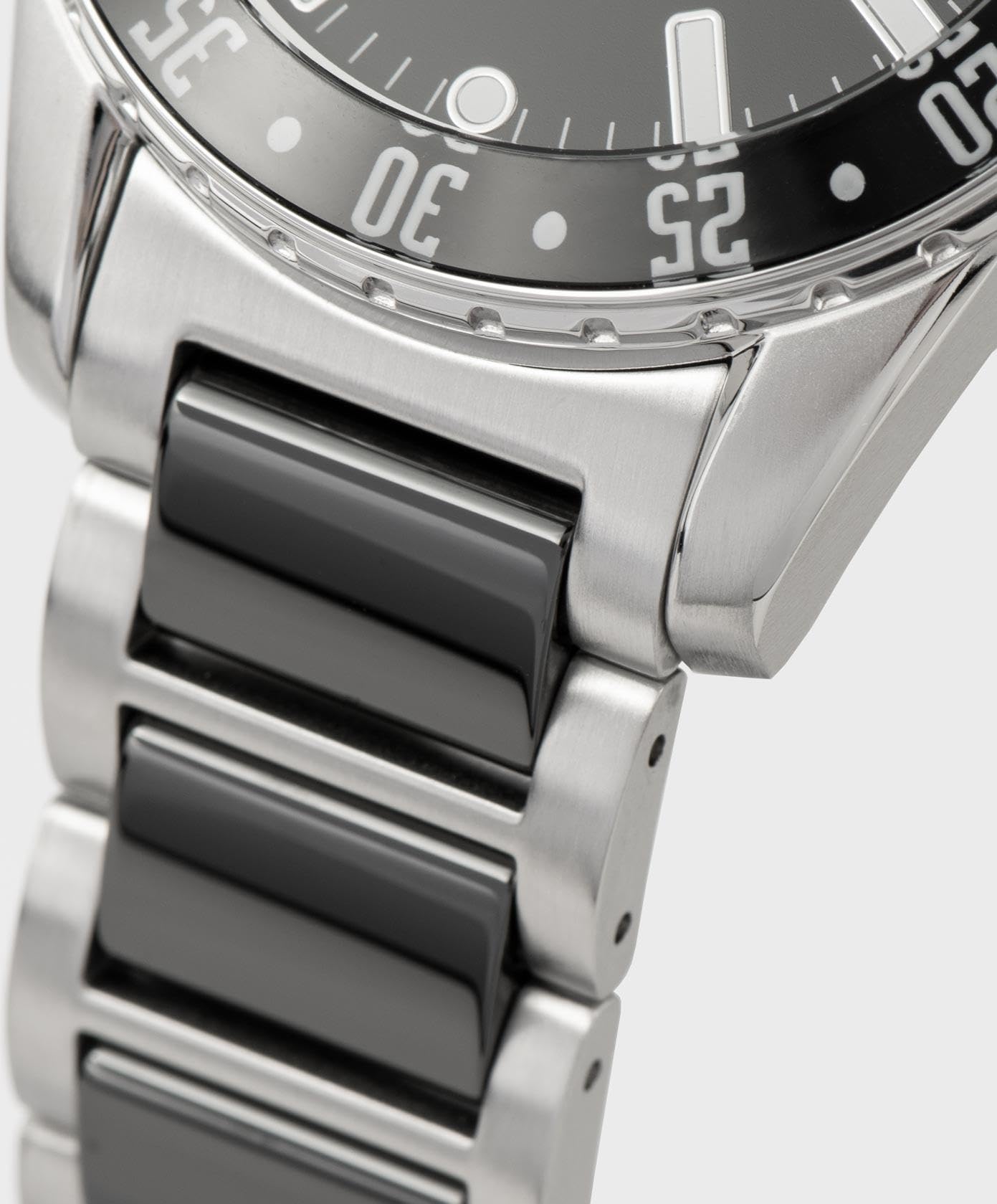 JACQUES LEMANS Damenuhr Liverpool Massiv Edelstahl/High-Tech-Ceramic massiv Edelstahl 42-12A