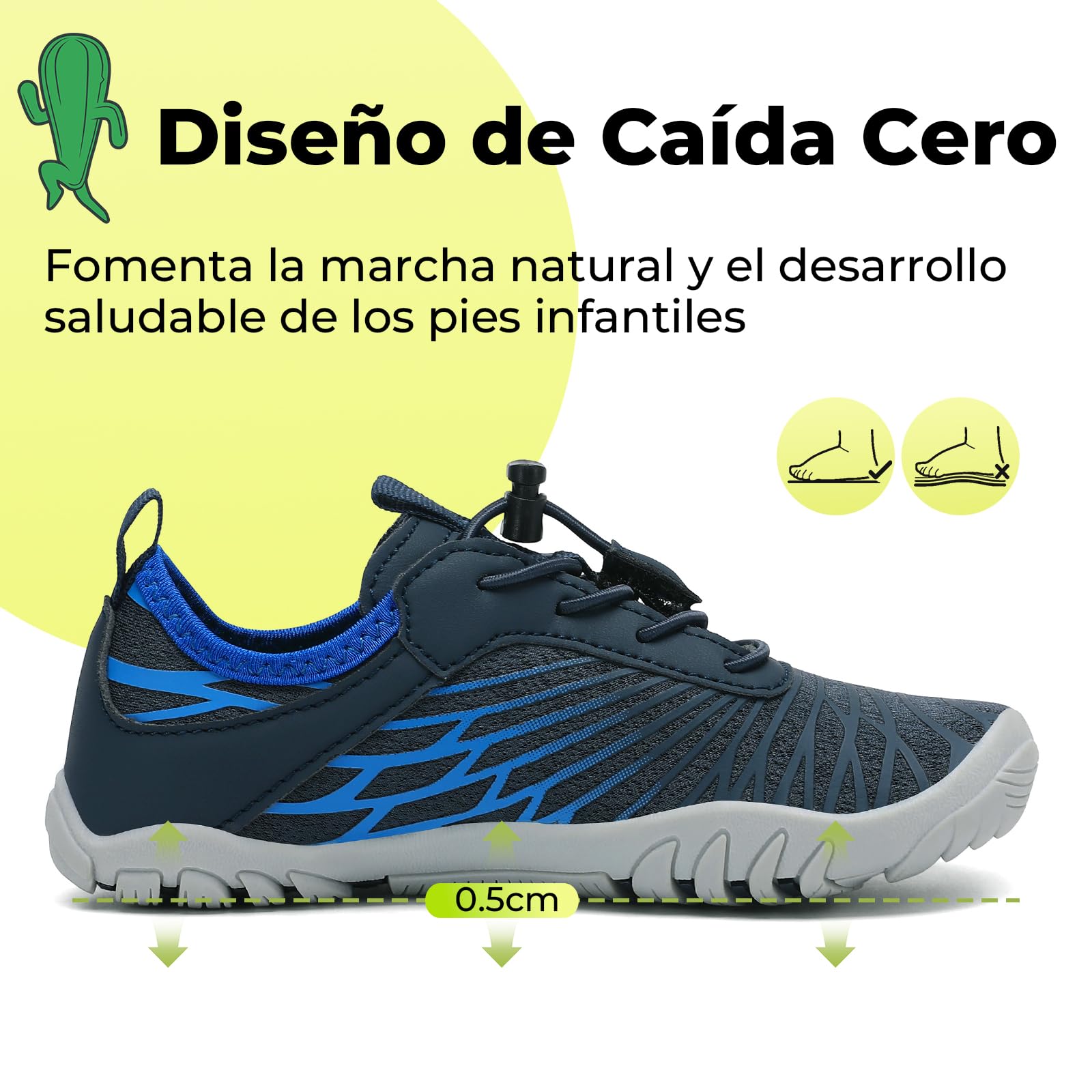 SAGUARO Zapatos descalzos para niños, de secado rápido, transpirables, con puntera ancha, talla 25-35 - 5