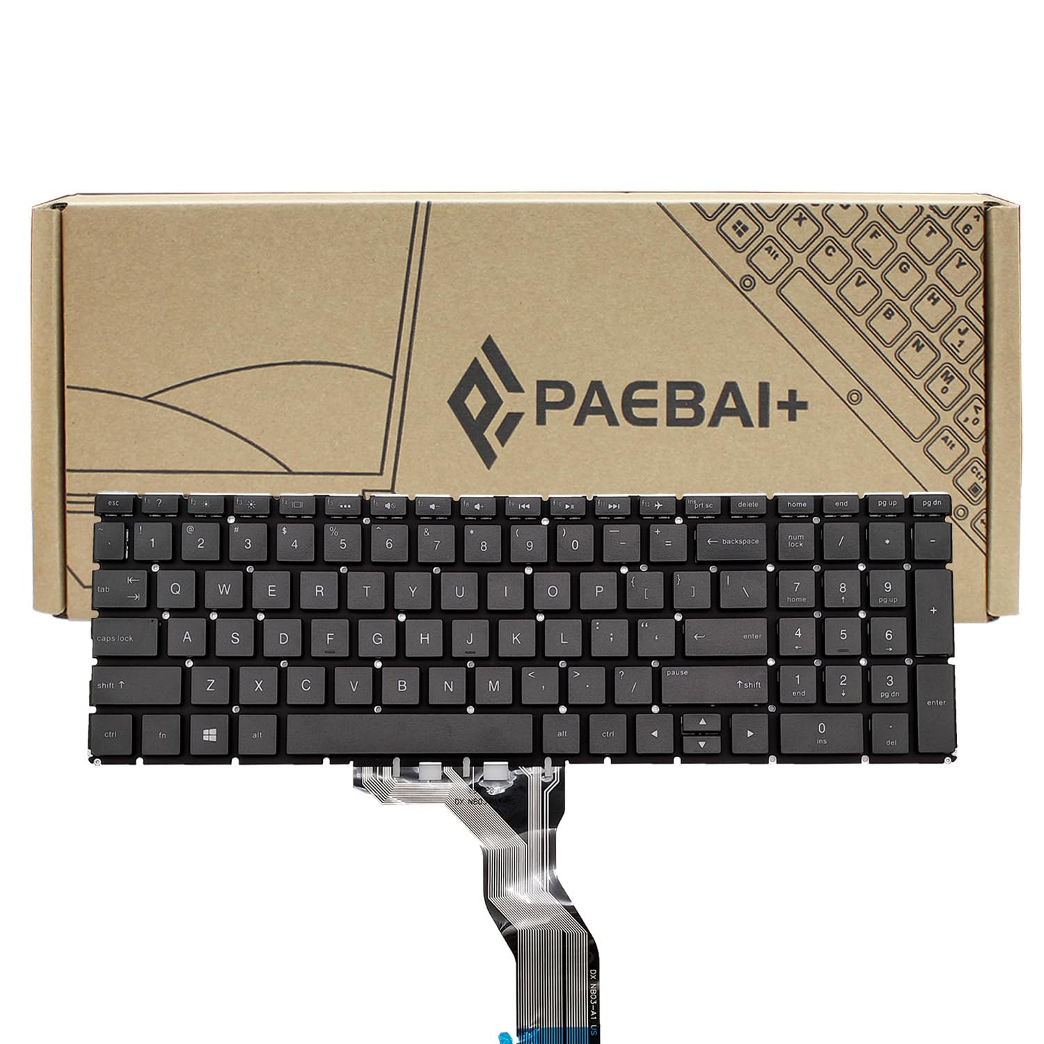 PAEBAI+ Replacement Laptop Keyboard Backlit Compatible with HP 15-BS 15-BP 15-BR 15-BW 15G-BR 15Q-BD 15Z-BW 17G-BR 15-RA 15-RB 17-BS US Keyboard Black