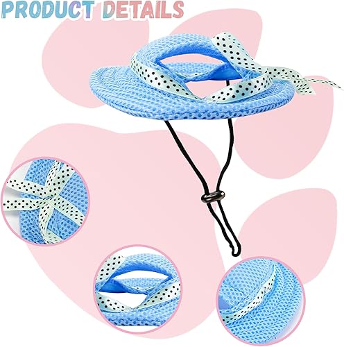 Miniatura 3 de Sombrero para perros extra pequeños para llevar cachorros con agujeros para las orejas y correa para la barbilla, sombrero de visera para perro