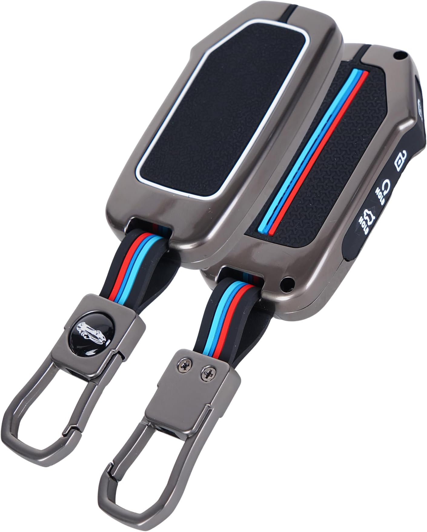 Auto Thrill Premium Metal Key Cover for Kia Seltos 2024/2023 Facelift HTX, Carens X Line, Sonet Facelift - 4 Button Smart Key (Black)