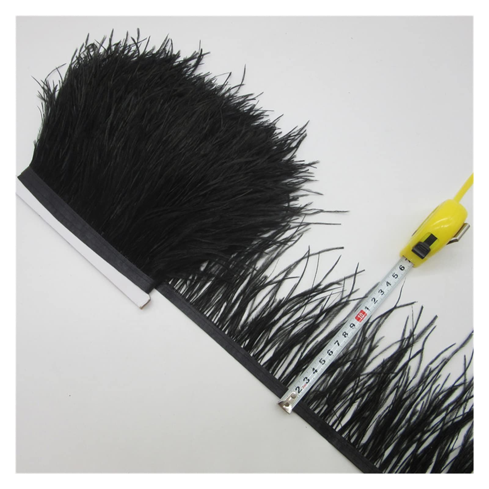 Plumes d'autruche ruban noir de 5 yards pour décoration et confection de jupe