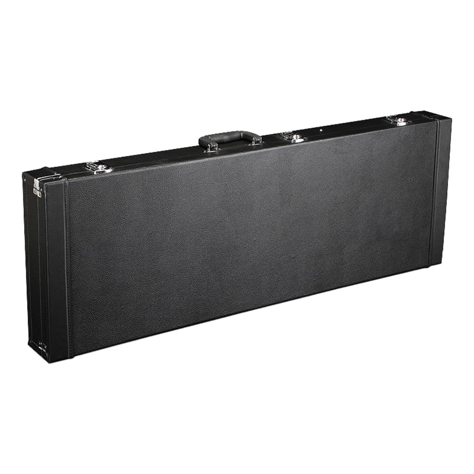 Custodia rigida in legno per basso elettrico. Costruzione durevole. Protegge musicisti e chitarristi. Custodia rigida per chitarre elettriche standard. Con serratura.
