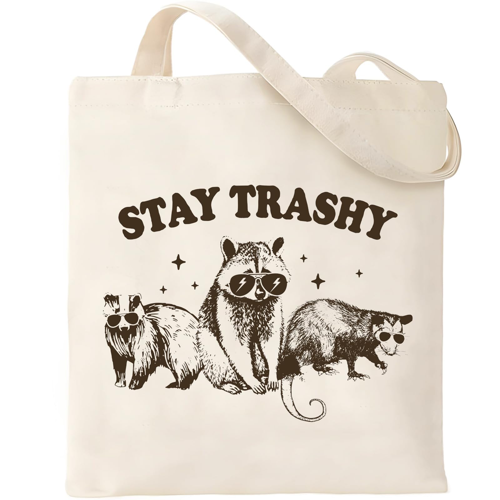 Haukea Cute Canvas Tote Bag for Women Aesthetic Trendy Cloth Tote Bags with Zipper Pockets Cotton Graphic Tote Bag