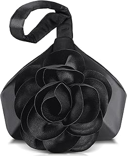 Sunnymove Clutch Purse for Women Evening Bag Flower Satin Handbag Classy Wristlet Purse for Formal Prom Party Wedding Daily
