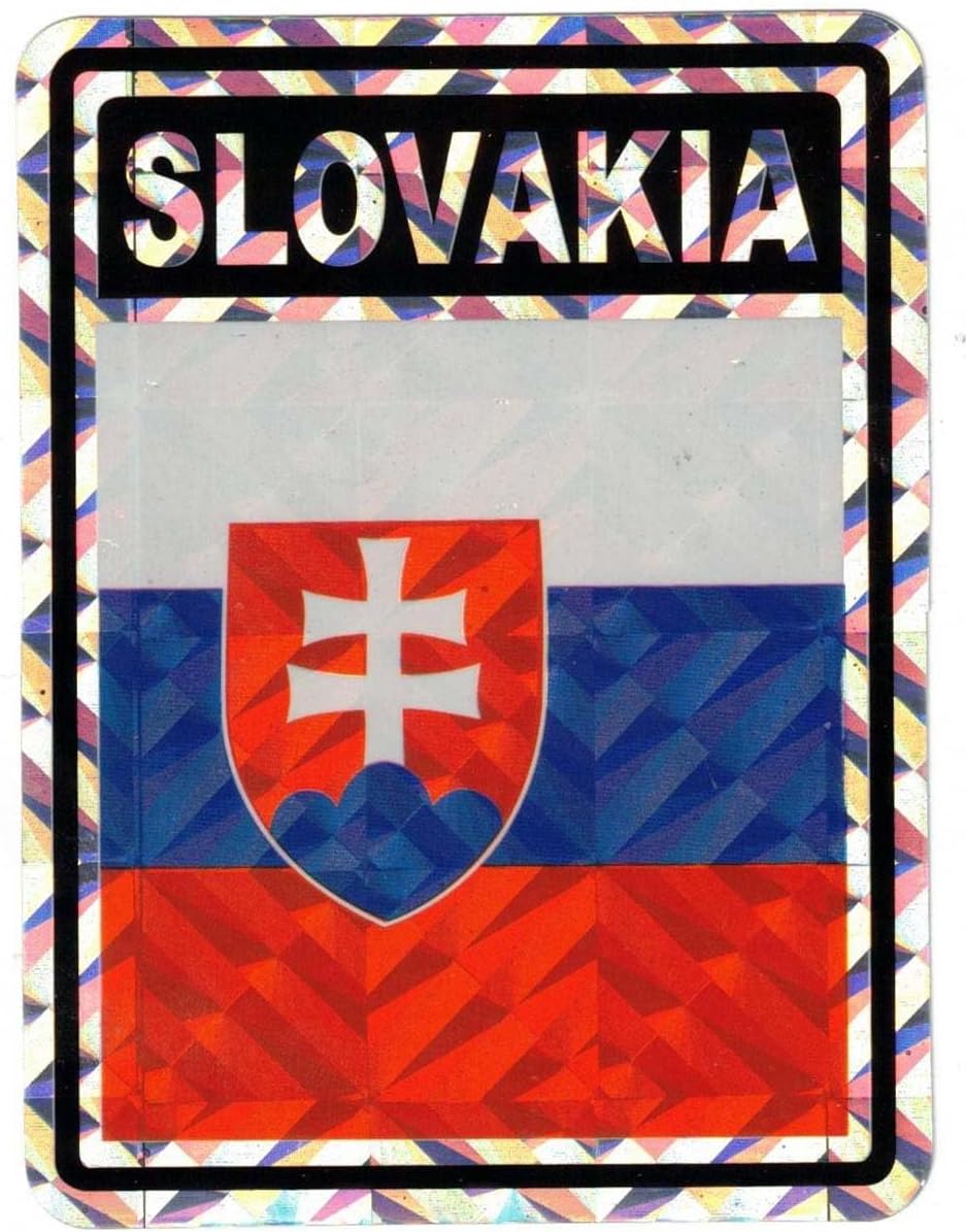 Pack of 24 Slovakia Country Flag Reflective Decal Bumper Sticker DC-213