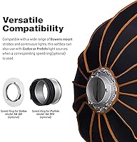 Vista 5 de Godox QR-P120 - Caja de luz Bowens de 47 pulgadas con difusor frontal e interior, rejilla de tela, para Godox SL60W SL60IID SL60IIBi SL150WII VL150