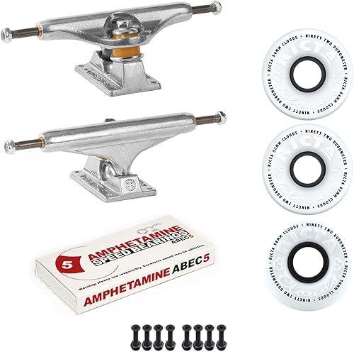 Miniatura 2 de INDEPENDENT Trucks Ricta Skateboard 92a Nubes Ruedas Paquete ABEC 5 Rodamientos