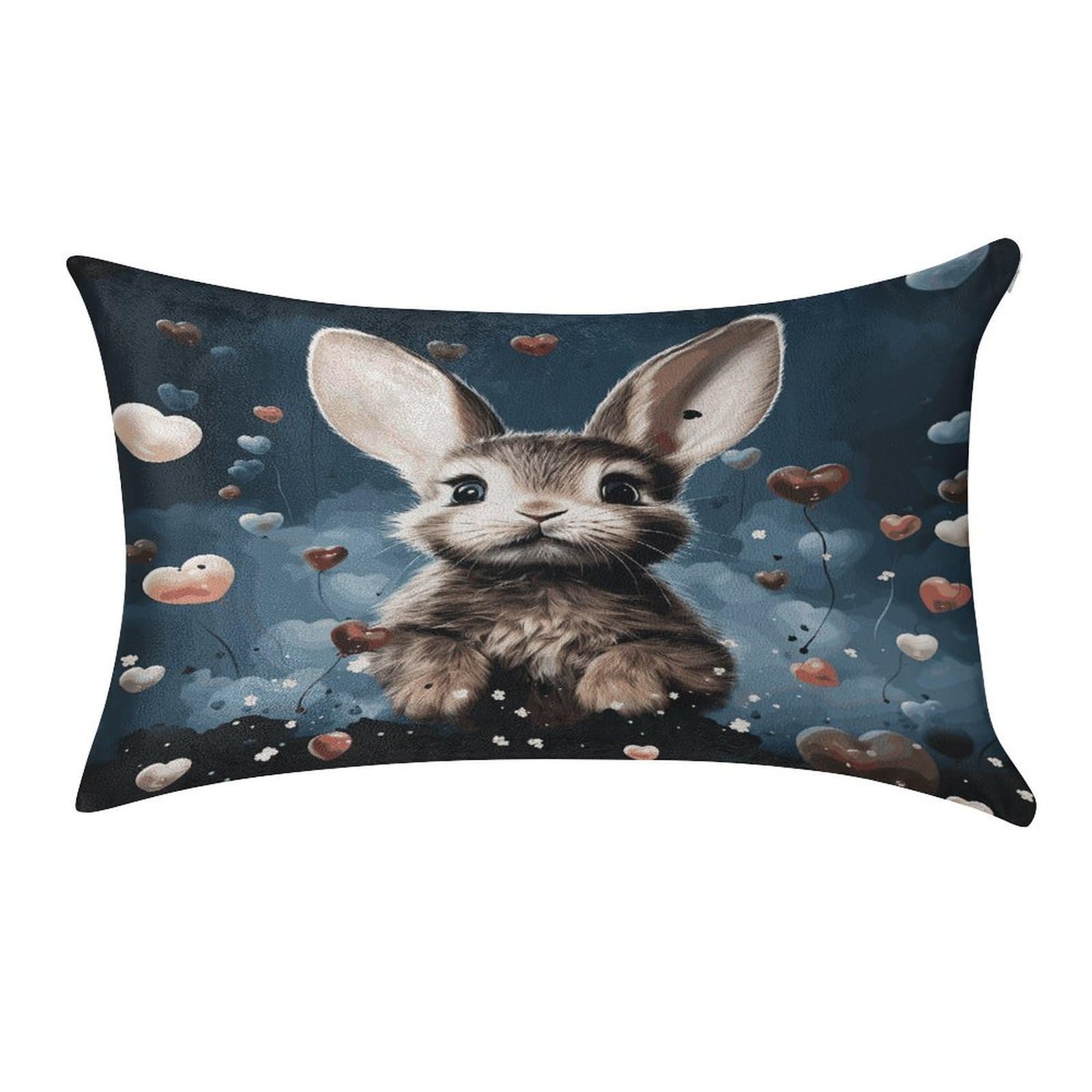 Btcowzrv Style Heart Shape And Bunny Pillow Cover Pillow Case Pillowcase