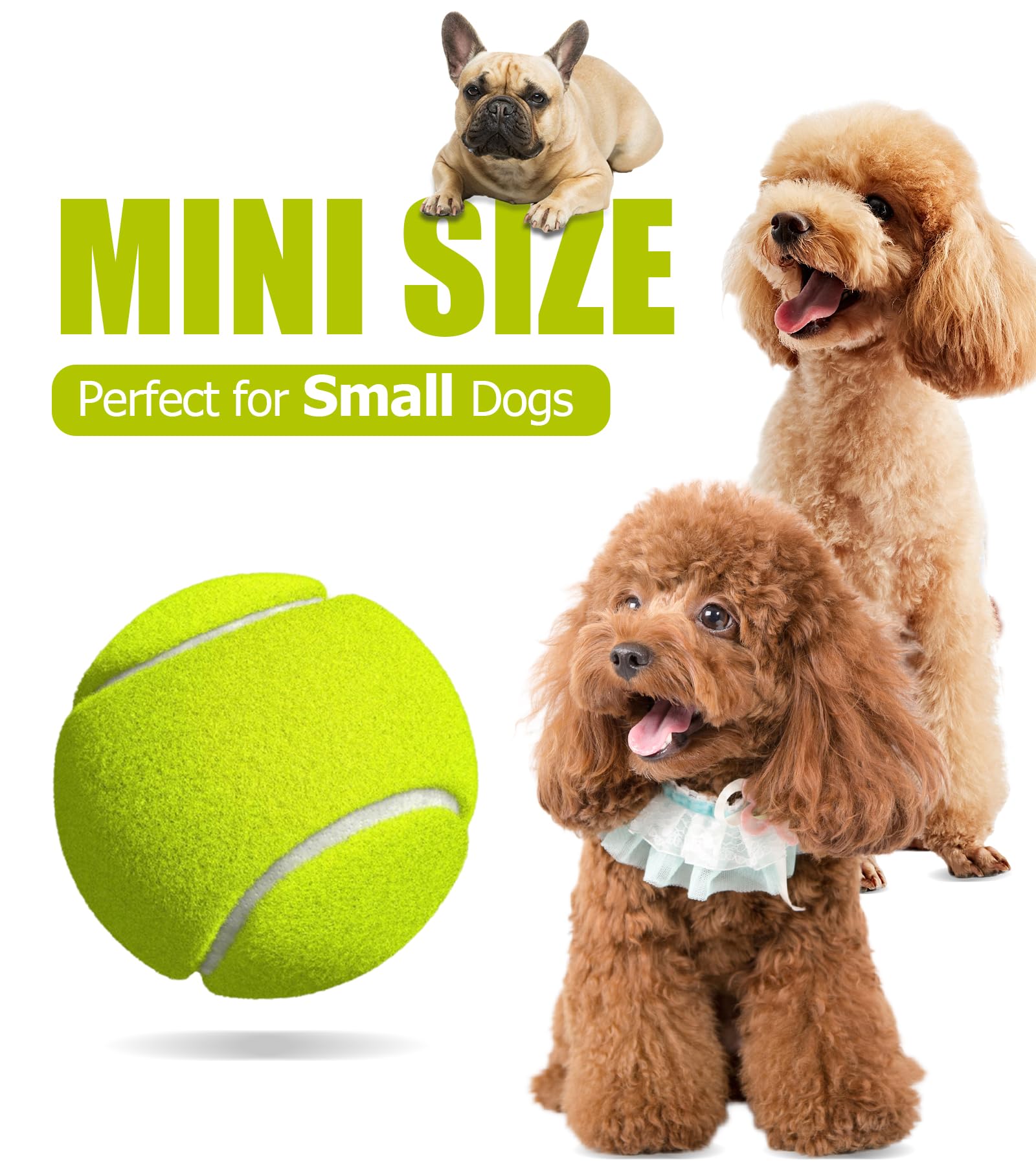 Piccole palline da tennis per cani, confezione da 10 palline per animali domestici facili da catturare per esercizi e recuperare, palline da tennis per cani da 5,1 cm, giocattoli interattivi