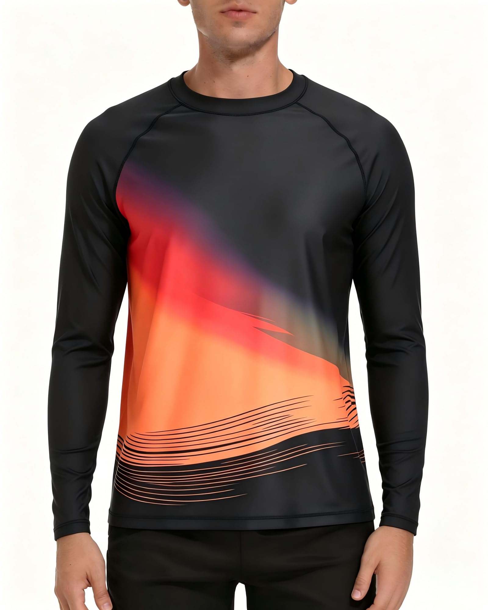 VAYAGER Herren Schwimmshirts UPF 50+ Rashguard Langarm Schnelltrocknendes T-Shirt Locker sitzendes Wasser Angeln UV-Schutzshirts