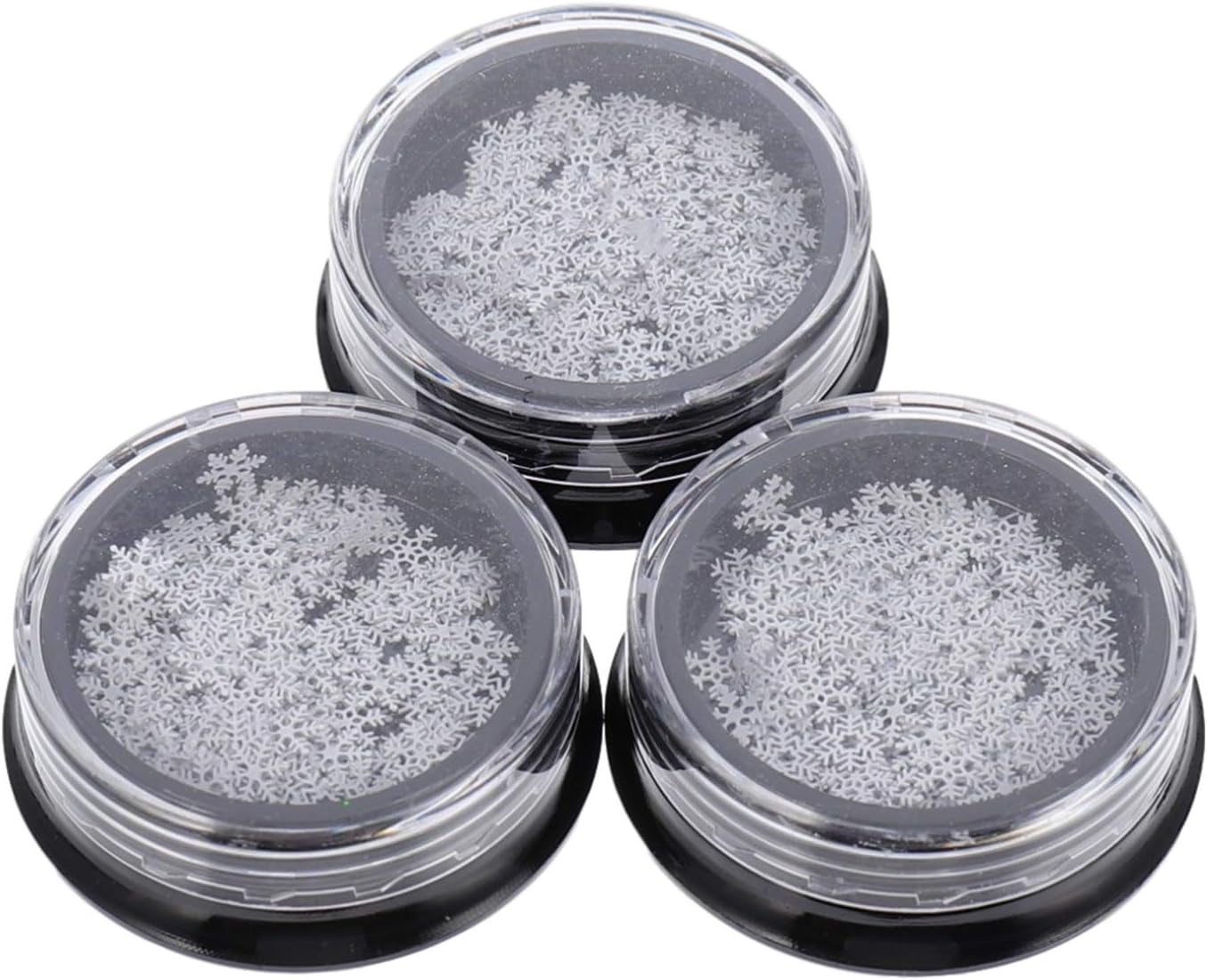 FRCOLOR 3 Boxes Christmas Nail Art Stickers 3D Glitter Snowflake Nail Decal White Nail Sequins Stickers Shining Flakes Manicure Decor for Girls Kids DIY Supplies - Image 3
