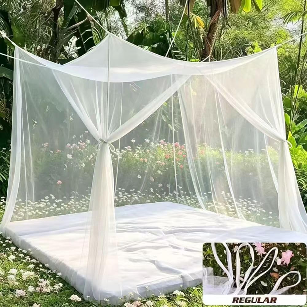 Zanzariera 200 x 220 x 200 cm, a maglia fine e resistente, adatta per casa e campeggio. (porta singola bianca)