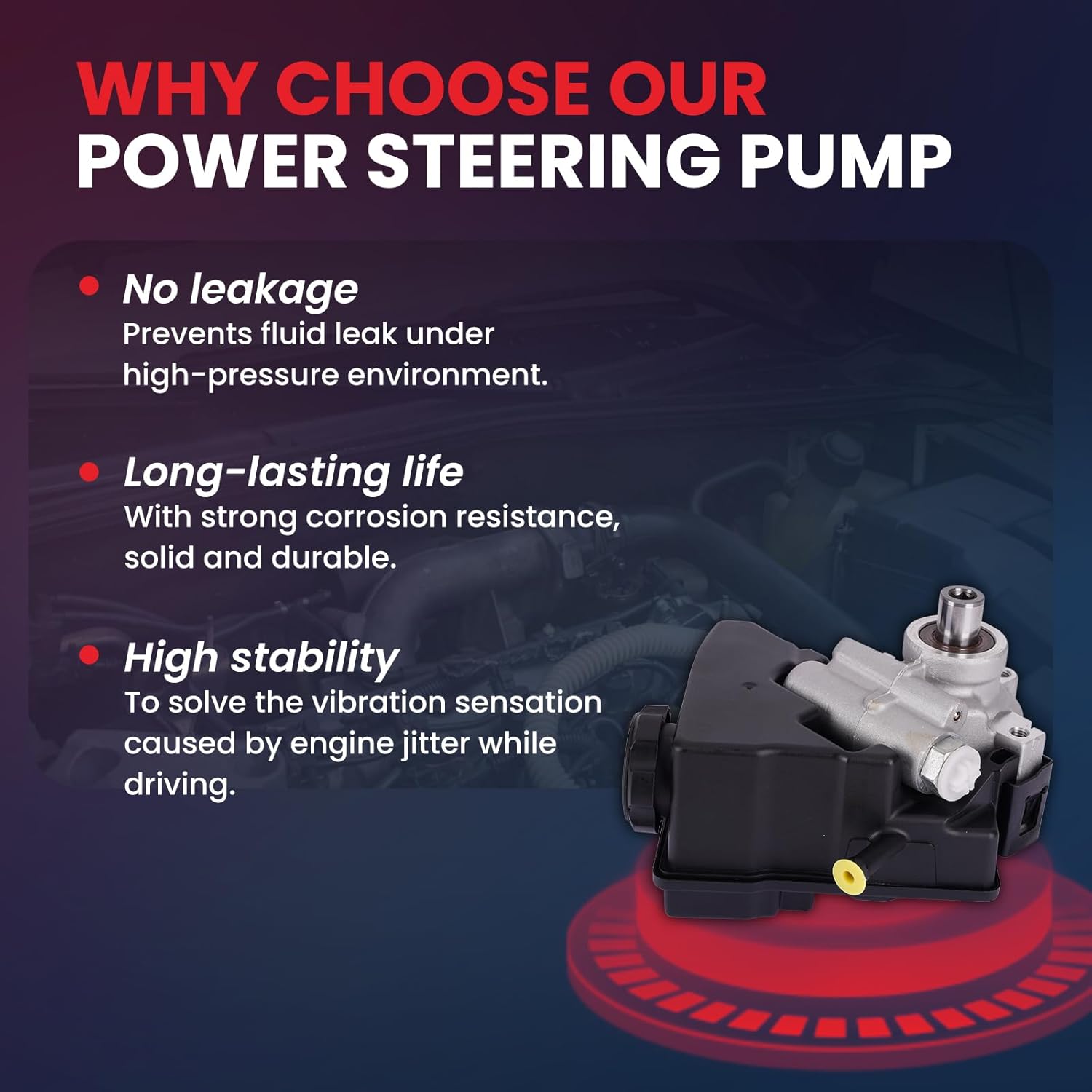 MOCA 96-57888 Power Steering Pump Fit for Buick 1997-2003 Century 3.1L, for Chevrolet 2000-2003 Monte Carlo 3.4L, 2000-2003 Impala 3.4L, 1995-2001 Lumina 3.1L, for Pontiac 1996-2002 Grand Prix 3.1L