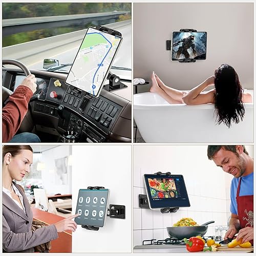 Miniatura 4 de Soporte de pared para tableta, soporte de pared ajustable de 360 para todos los dispositivos de 4.7 a 12.9 pulgadas y teléfonos inteligentes,