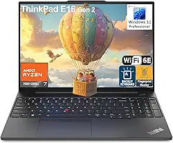 Lenovo Laptop ThinkPad E16 G2 Business, 16 polegadas FHD+, AMD 8-Core Ryzen 7 7735HS (Beat i7-1360P), 32GB DDR5, SSD PCIe de 1TB, WiFi 6E, leitor de impressão digital, teclado