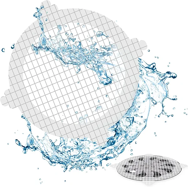 VIVIDLY 50 Pack Disposable Shower Drain Cover Hair Catcher Shower Drain Mesh Stickers, Bathroom, Bathtub, Kitchen, Sink, for Human and pet Hair (50)