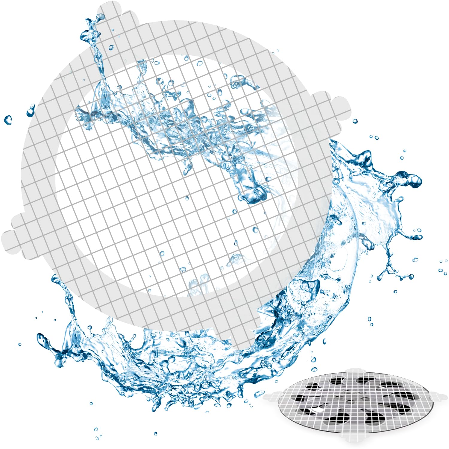 VIVIDLY 100 Pack Disposable Shower Drain Cover Hair Catcher Shower Drain Mesh Stickers, Bathroom, Bathtub, Kitchen, Sink, for Human and pet Hair (100)