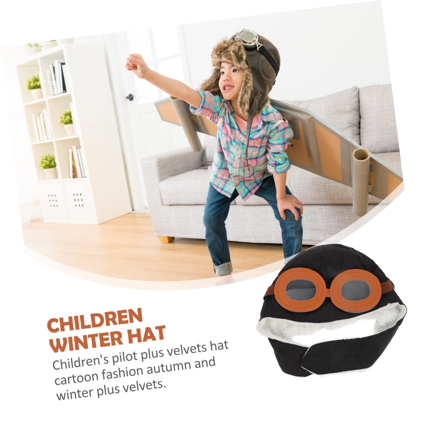 GALPADA 2 Uds Disfraz De Piloto De Para Niños De Dibujos Animados Orejas De Invierno Para Niños Gorras Para Sombreros De Protección De Diseño Sombrero De Pilotos