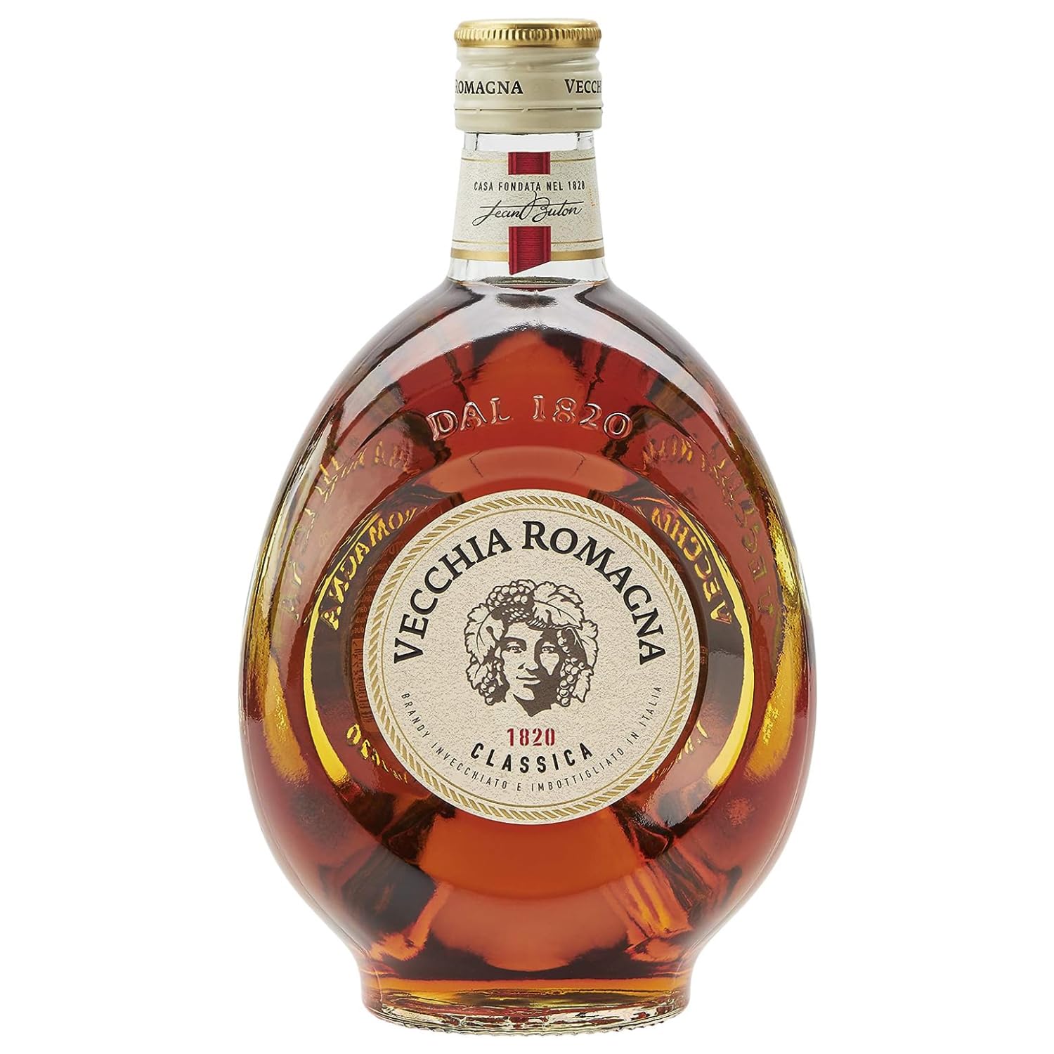 Vecchia Romagna Classica 70cl – Brandy in Eichenholzfässern gereift, frischer und feiner Geschmack. 37,2% vol.