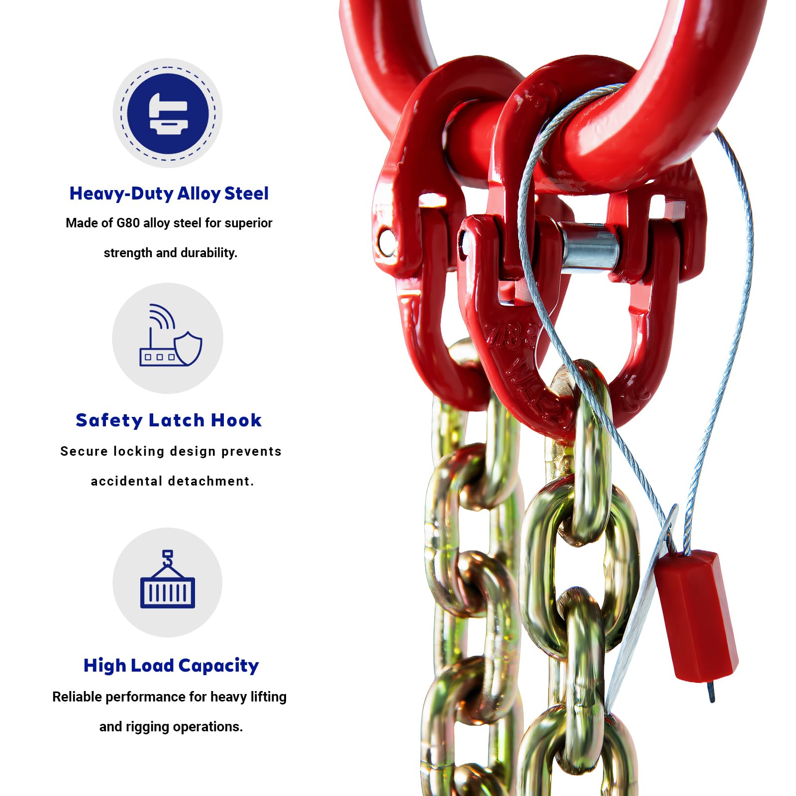 G80 Chain Sling - 5ft, 4400 lb Capacity -6