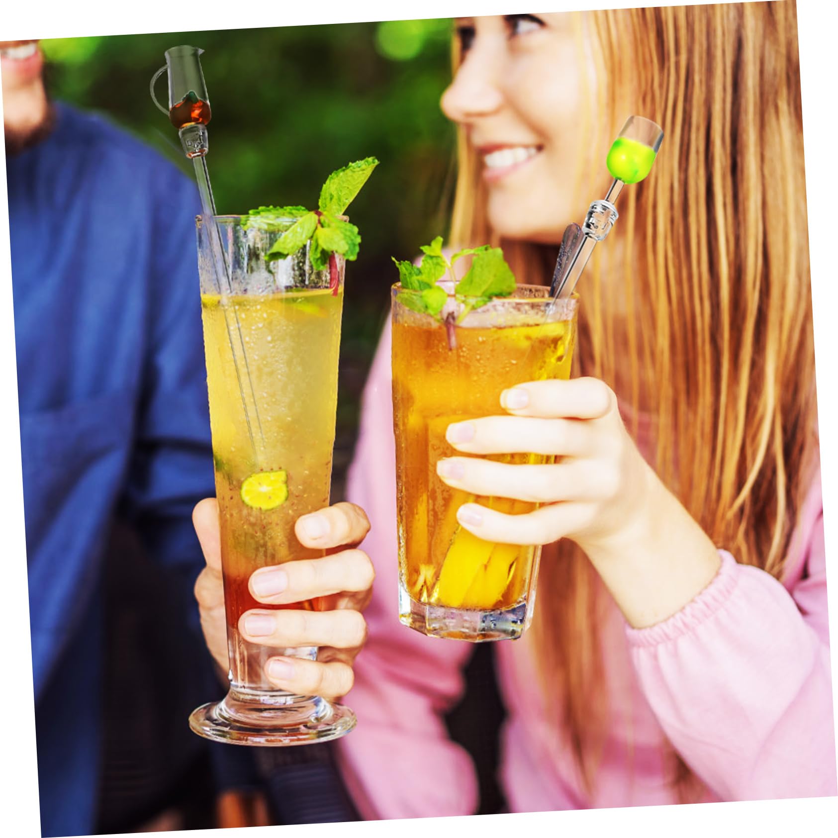 VICASKY 10pcs Clear Swizzle Sticks for Drinks Mixing Rods for Coffee Cocktails Beverages for Bars Parties Restaurants Cafes Versatile Stirring