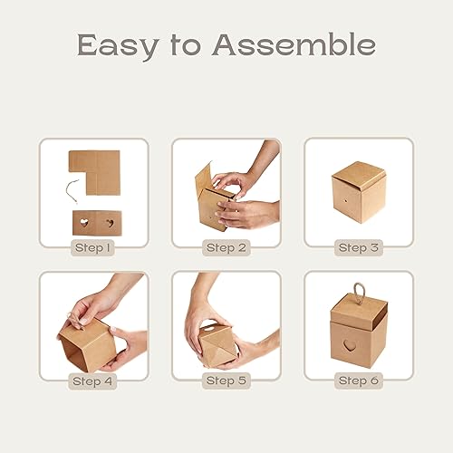 Miniatura 4 de Paquete de 25 cajas de regalo para regalos (6.49 x 4.33 x 1.57 pulgadas)  Cajas de almohada ideales para cajas de regalo de boda o Navidad