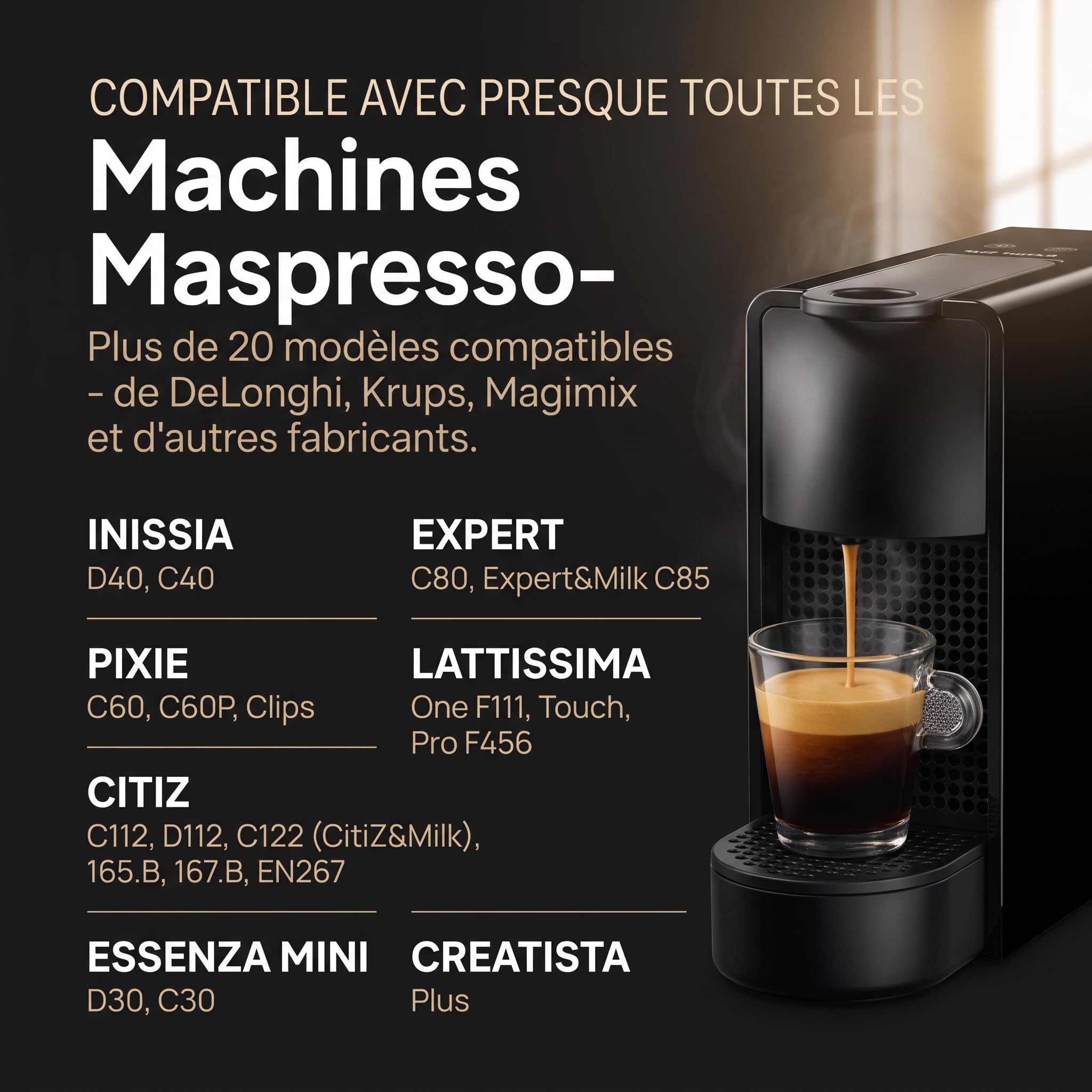 mahona Capsule Rechargeable Compatible Nespresso Inox