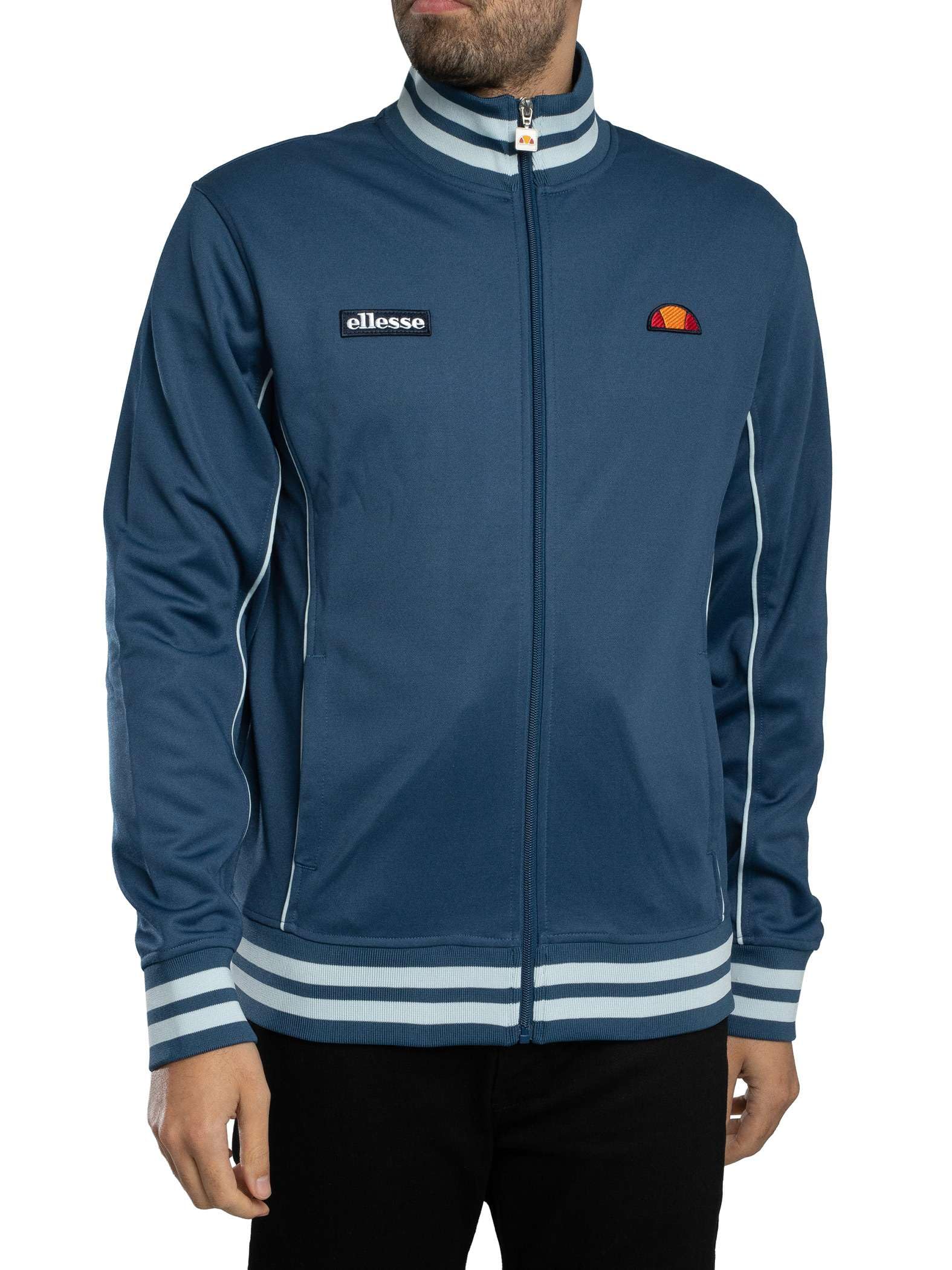 Ellesse Men's Milan Track Jacket, Blue/Light Blue, L