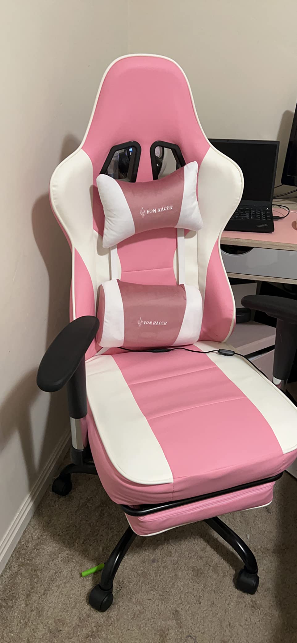 25/mo Finance VON RACER Massage Gaming Chair with Footrest Racing