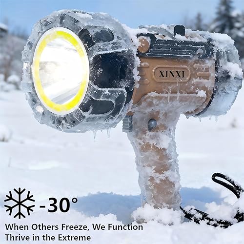 Miniatura 5 de XINXI Foco recargable de 1,000,000 lúmenes con luz de inundación COB, linterna foco impermeable IP67, luz de mano de larga duración con filtro rojo,