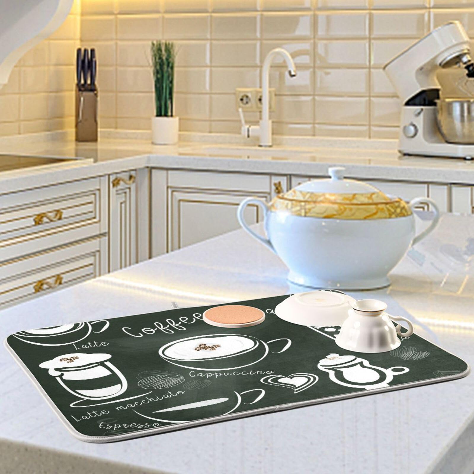 Koffie Namen Verschillende Soorten Schotel Droogmat Microfiber Matten Super Absorberende Zachte Medium Sink Matten 16 x 18 voor Keuken Counters Resturants Koffie Bars