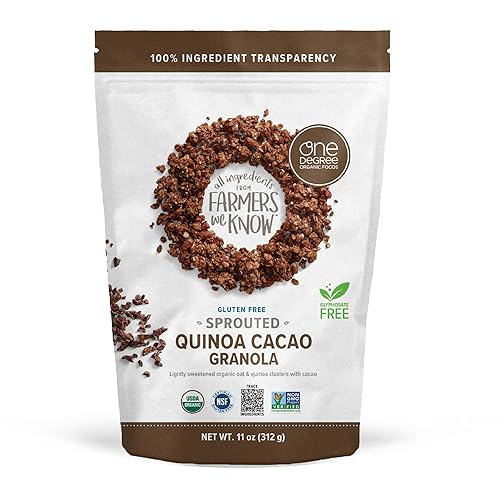 Miniatura 3 de One Degree Organic Foods Granola sin gluten de avena germinada y quinua y cacao, orgánica USDA, vegana (11 onzas, paquete de 6)