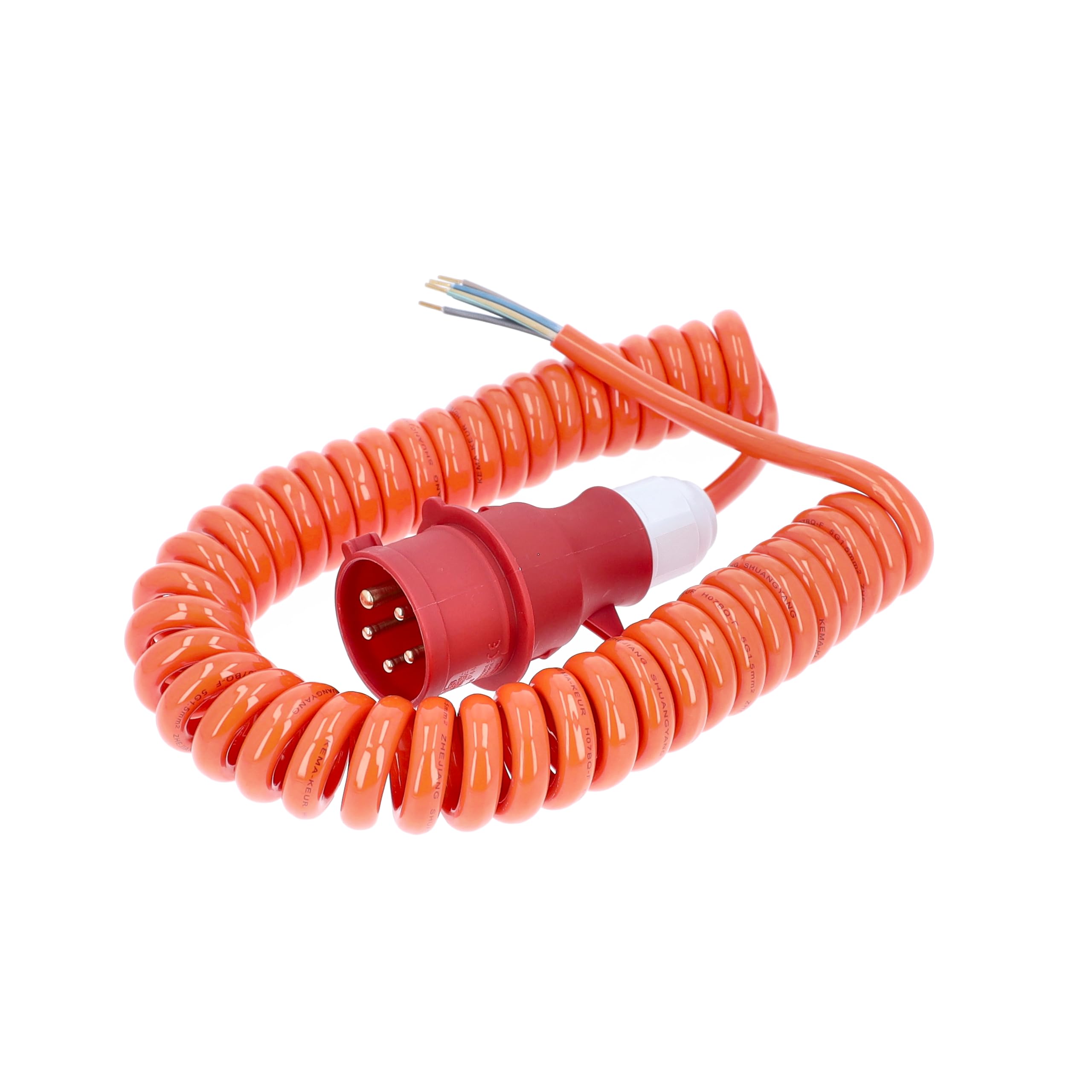 Cable Espiral CEE 400V /16A Weingärtner – H07BQ-F 5G1,5, IP44, 5 M De Largo (obra Y Exterior)