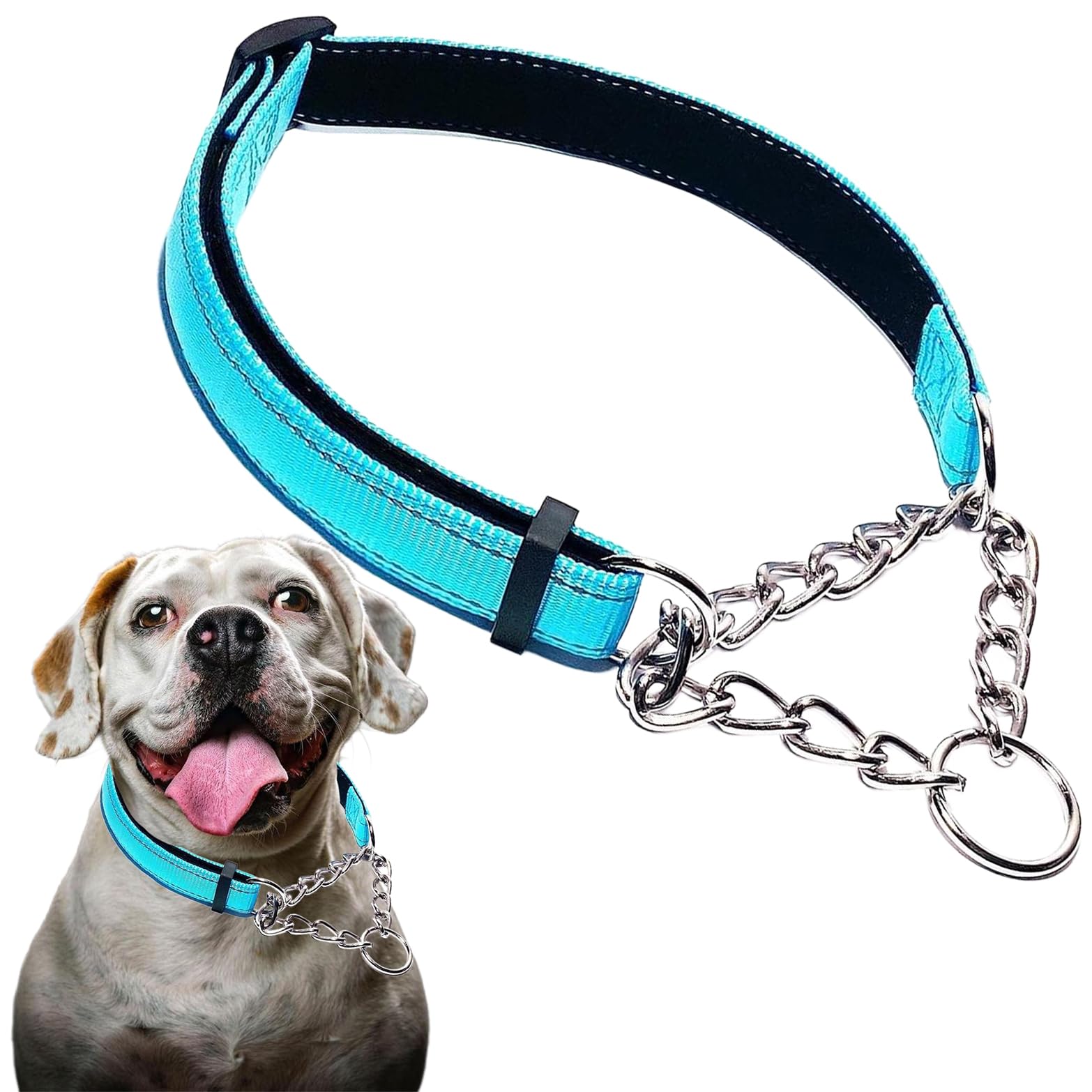 Martingale Collar for Dogs, Nylon Dog Chain Collars Adjustable For Heavy Duty Reflective Martingale Collar for Training Medium Large Big Dogs