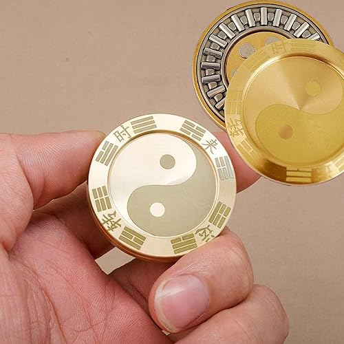 Miniatura 3 de Moneda antiestrés, 4 piezas de metal Fidget Slider Lucky Coin, Haptic Coin EDC Toy Metal Fidget Toys, More Cycle You Played More Luck You Got, Every