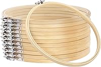 Vista 11 de Caydo 12 aros de bordado de 10 pulgadas, anillo de punto de cruz, para manualidades, costura práctica y manualidades de bordado de bricolaje