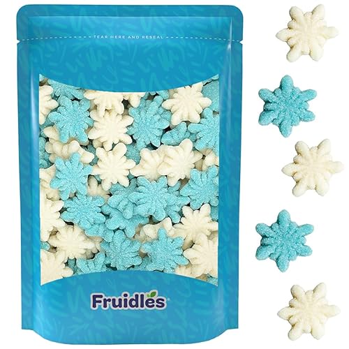 Gomitas de Navidad, deliciosas gomitas, aperitivos divertidos y festivos, recuerdo de fiesta (2 libras, copos de nieve con brillantina)