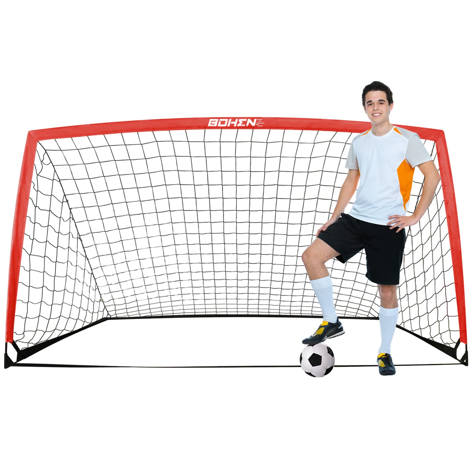 Soccer Goals for Backyard, 6x4 / 9x5 FT Soccer Net with Target Gate