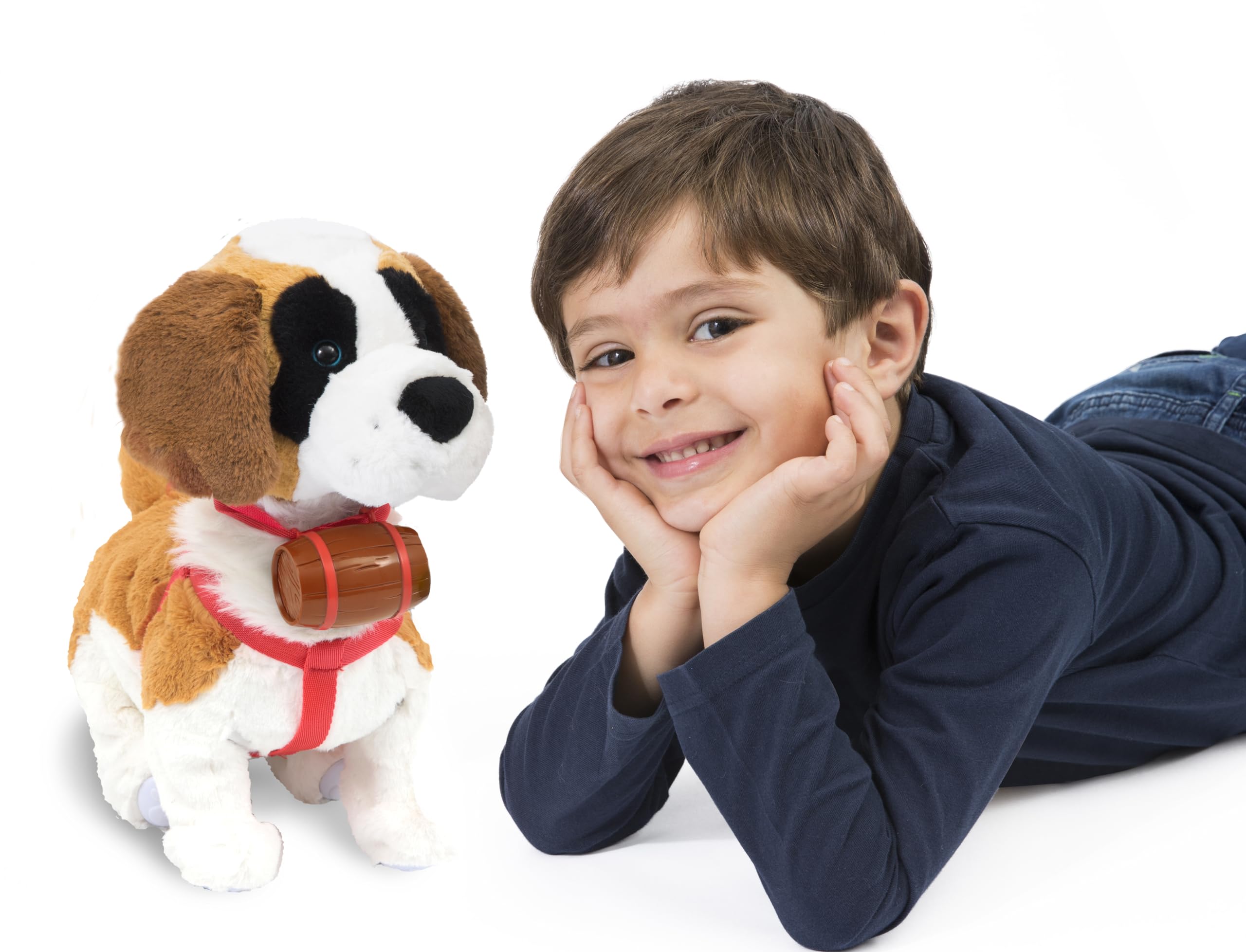 Billy, Mon Chien Billy, Peluche interactive à promener, il marche, s'assoie, aboie, Jouet pour enfants dès 3 ans, GIOCHI PREZIOSI, AMB00