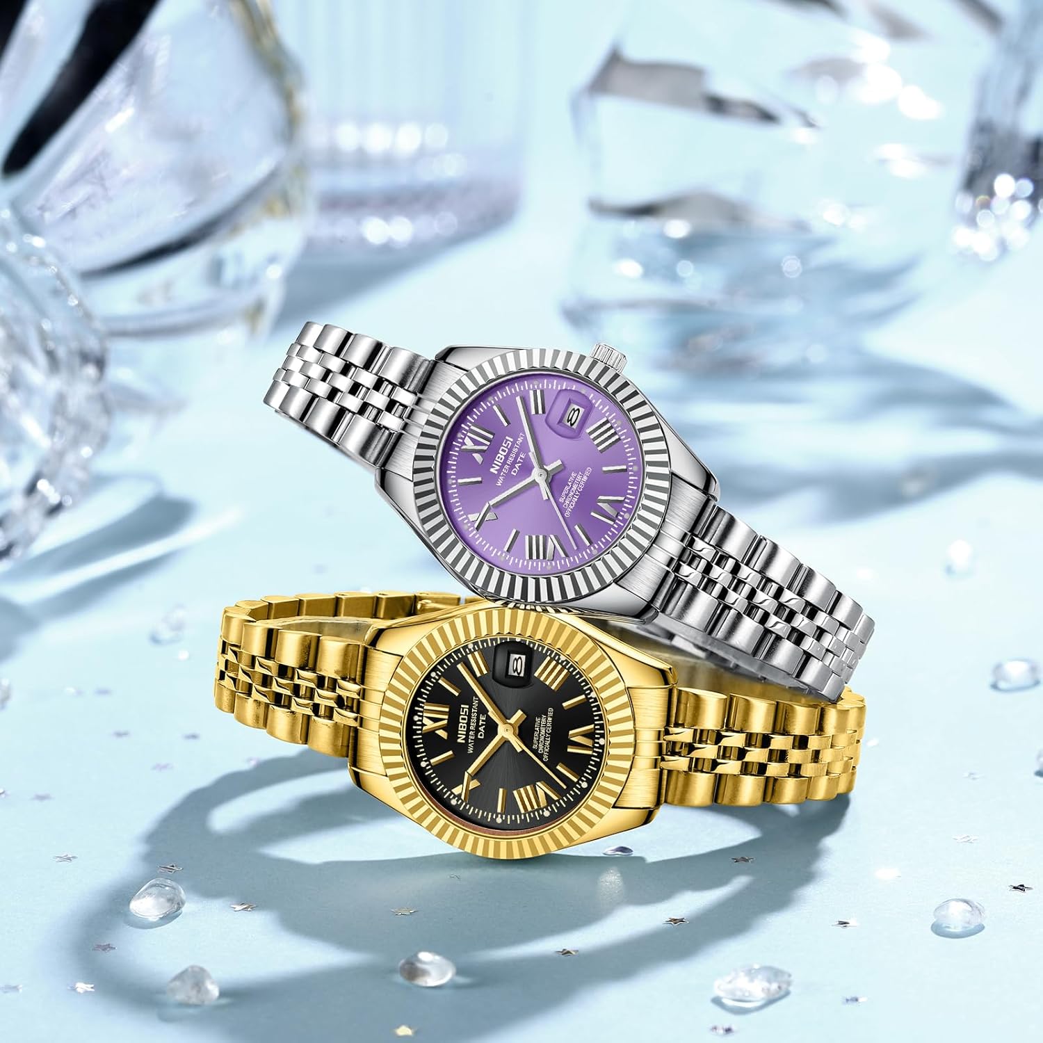 NIBOSI Watches for Women Analog Quartz Waterproof Ladies Wrist Watches with Date Dainty Fashion Luxury Stainless Steel Watch for Small Wrists Female Elegant Dress Women's Watch - Image 9