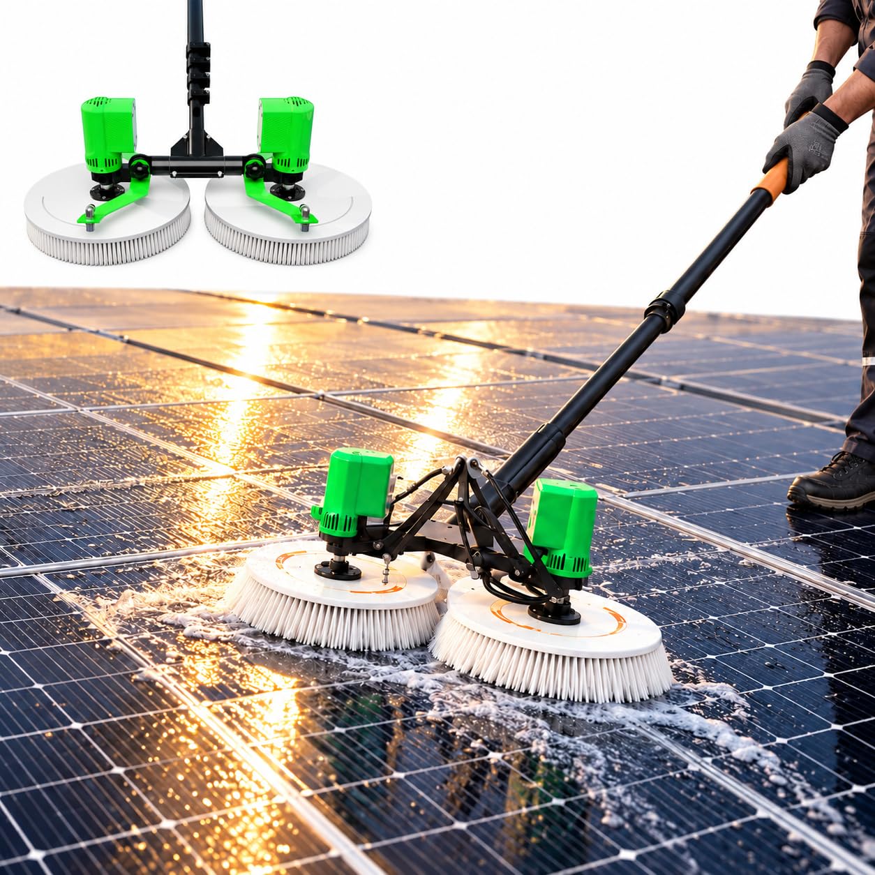 Kit Limpieza Placas Solares Varilla telescópica de grado industrial 7.5M