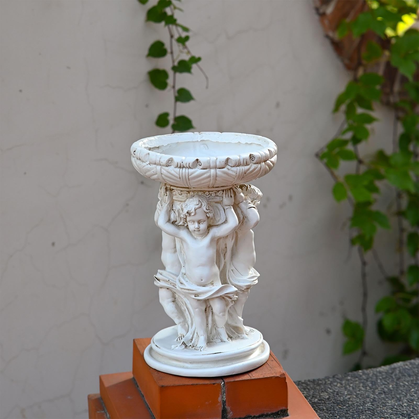 Generisch Doniczka na rośliny – statuetka aniołka, pojemnik w retro | europejska donica na rośliny, do użytku na zewnątrz, do ogrodu, na ścieżkę, trawnik, balkon, do sypialni, salonu, biura