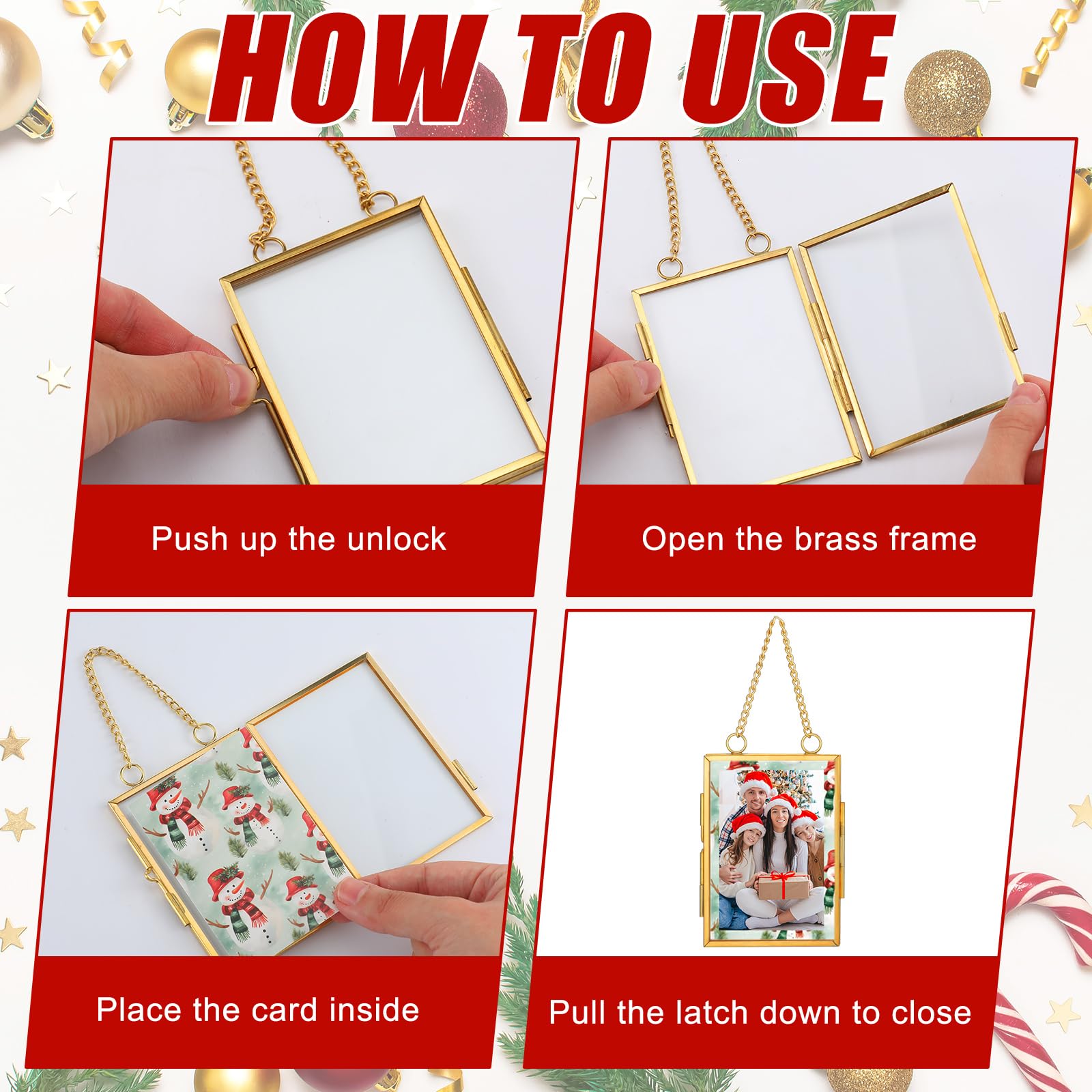 Amazon.com - Qunclay 8 Sets Christmas Picture Frame Ornaments