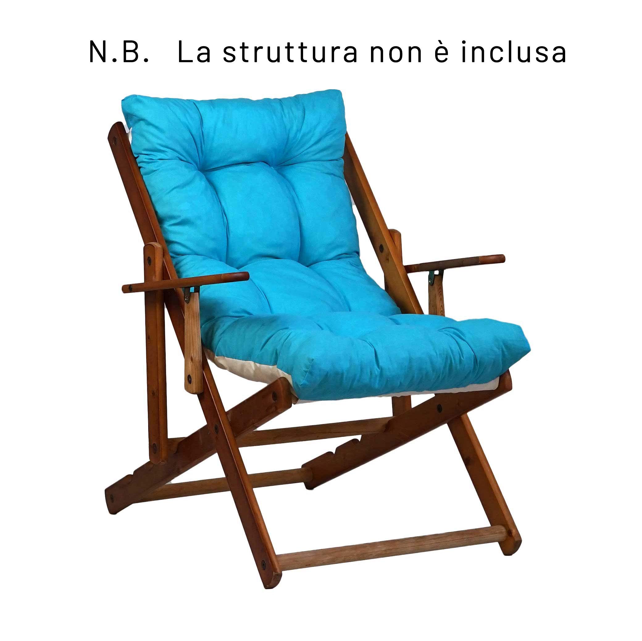 TECNOWEB Cuscino imbottito per Poltrona Sdraio Relax (115x55x21cm) - 100% Made in Italy - Ricambio Ideale per Interni ed Esterni (Giardini, Cortili, terrazzi) - Disponibili Diversi Colori