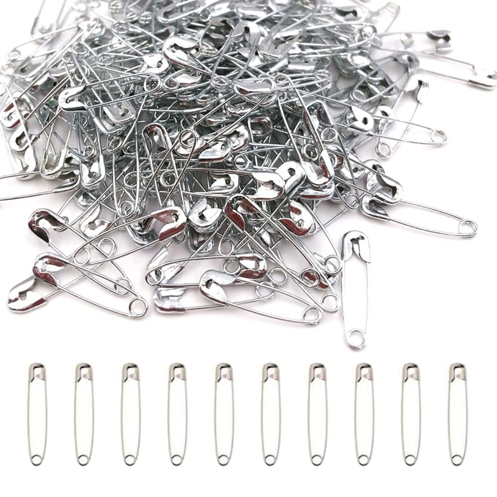 YOSAWA 500 Pcs Mini Metal Clothing Safety Pins Accessories for Home Office Use DIY Art Jewelry Marking with Storage Box (Silver)