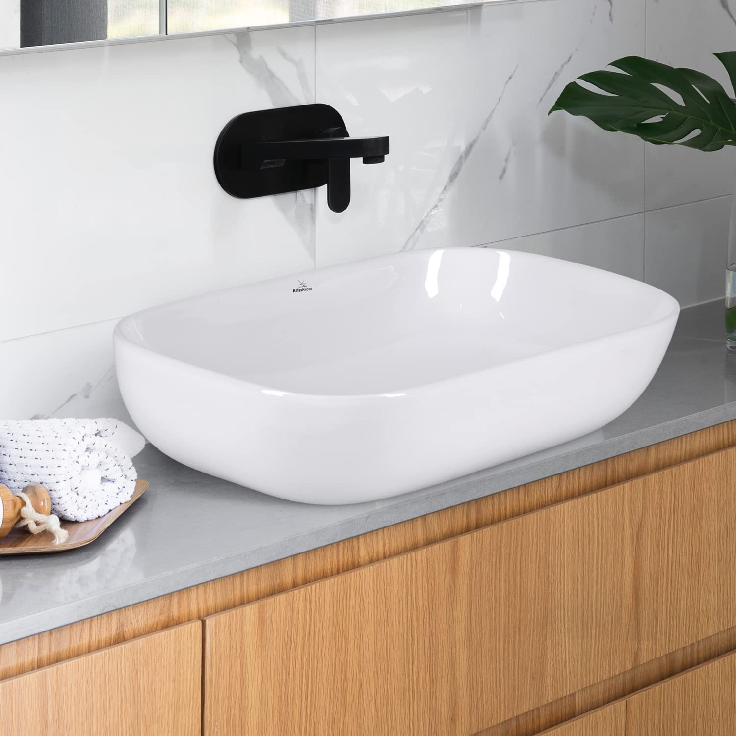KrissKross White Table top Wash Basin/Glossy Finish/Counter top/Table top Bathroom Sink/Super White Color For Bathroom & Living Room- Bravo (B09WDXDTVR) Amazon Price History, Amazon Price Tracker