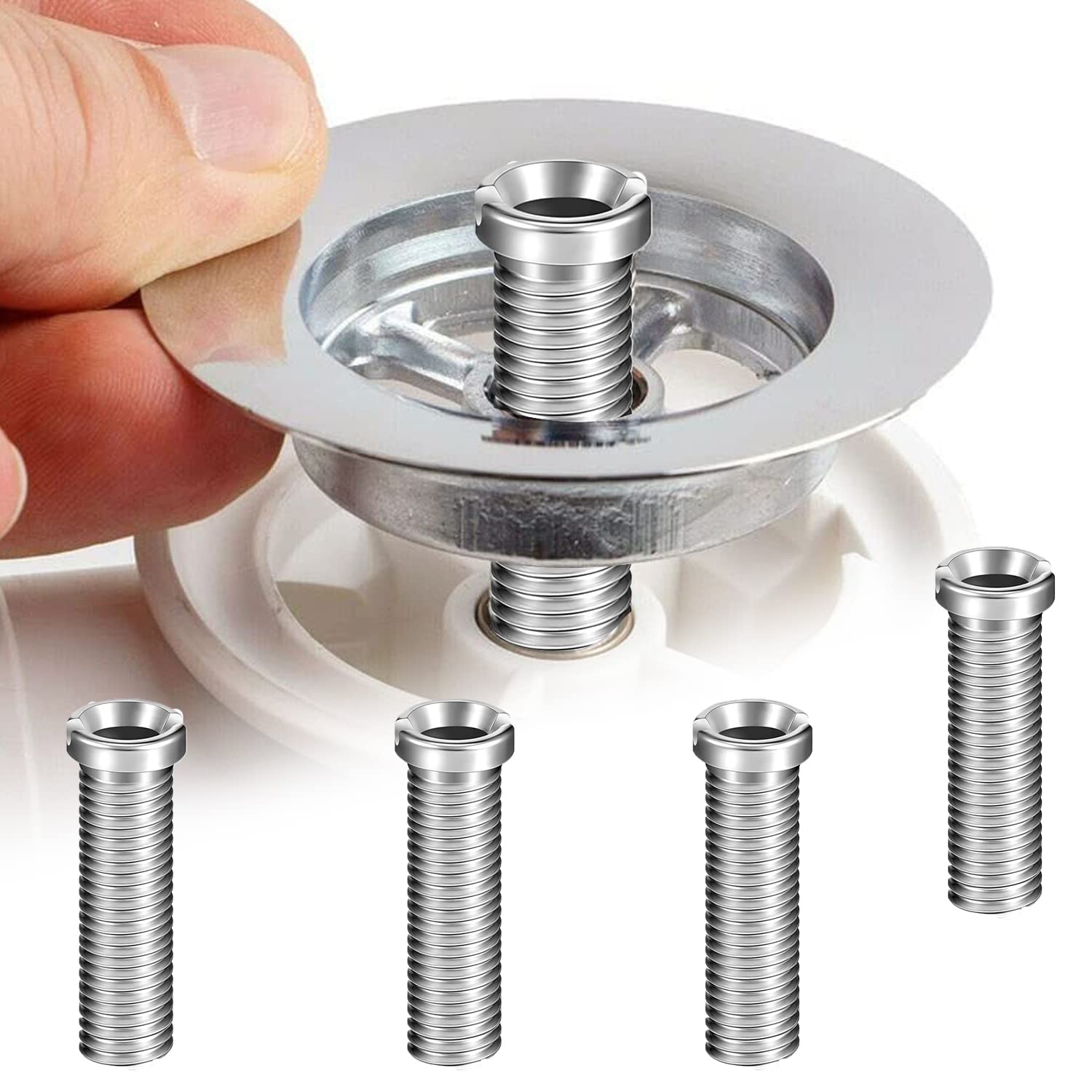 6 Viti Cave Per Lavello - Acciaio Inox M12, 45 Mm, Per Scarichi E Valvole