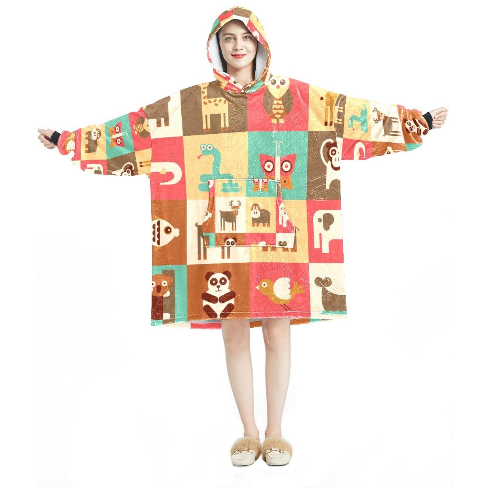 Sweat à capuche surdimensionné en flanelle premium et doublure Sherpa