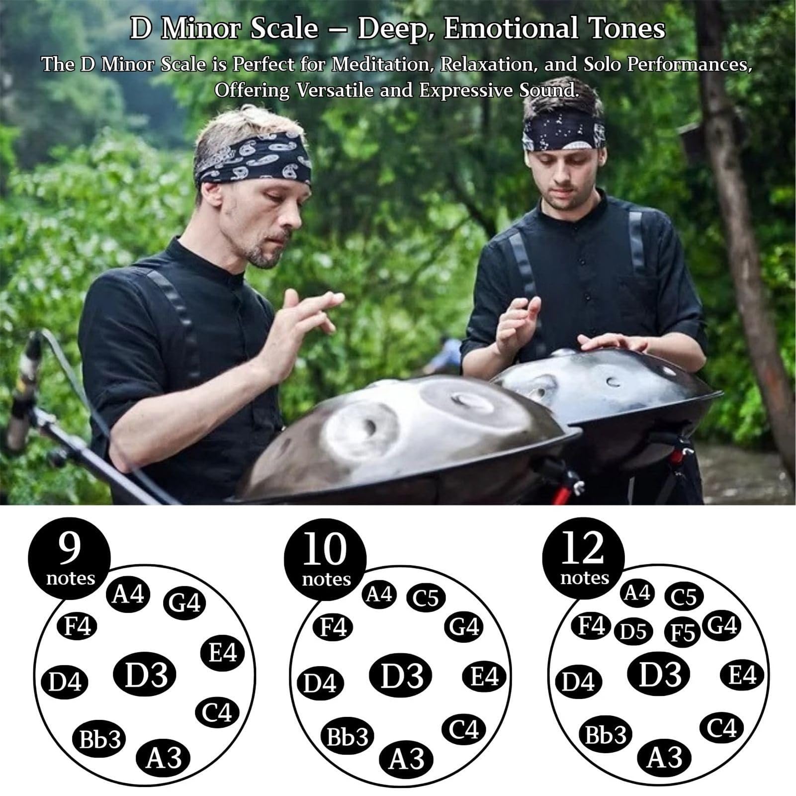 Amazon | 432Hz/440Hz ハンドパン・ドラム大人用 - 瞑想・サウンド